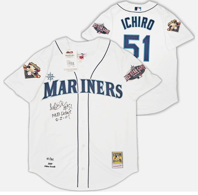 楽天市場】イチロー直筆サイン入り2001年MLBデビュー記念オールスター