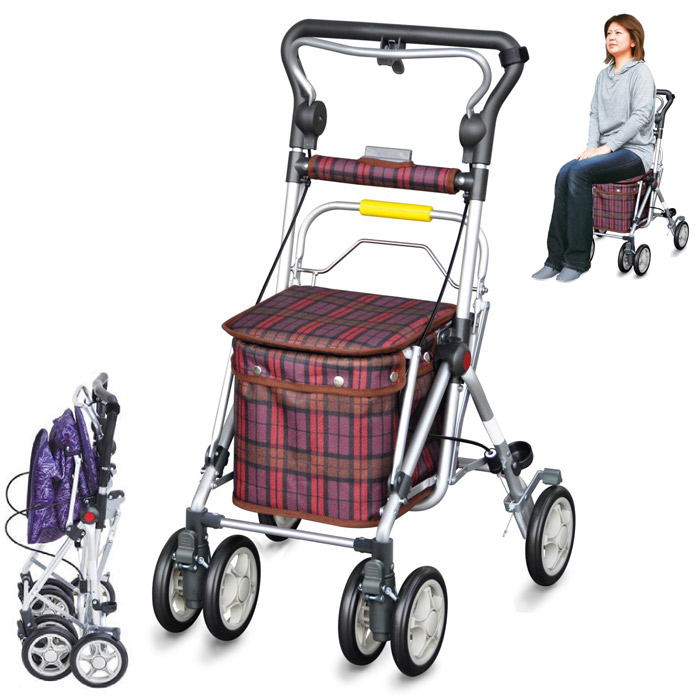 楽天市場】シルバーカー ショッピングカート コンパクトタイプ 手押し