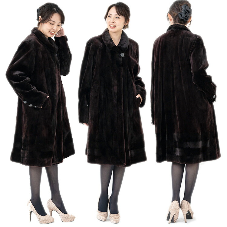 楽天市場】【新品】超人気/シェアードミンクデザインコート/9-13号
