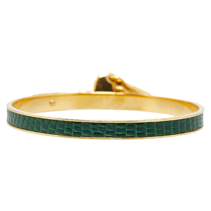 楽天市場】エルメス ブレスレット バングル ゴールド グリーン メッキ