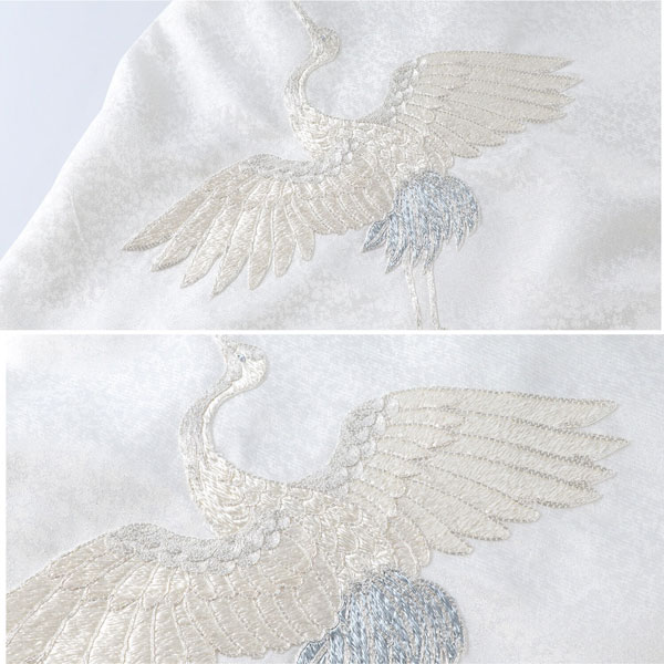 楽天市場】初着 産着 銀駒刺繍 鶴柄 ポリエステル お宮参り 女の子