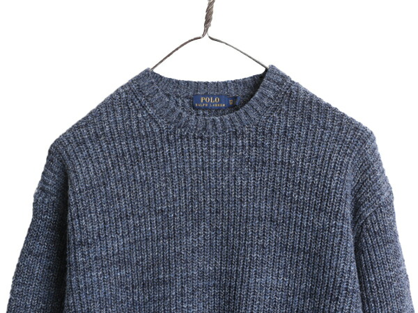 90s ラルフローレン カシミヤ100%ニット セーター ポニー無し ネイビー