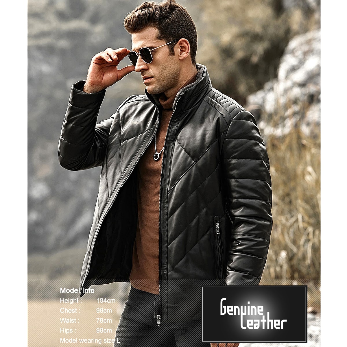 楽天市場】全10サイズ! [Men's Removable Sheep Fur Collar Lambskin