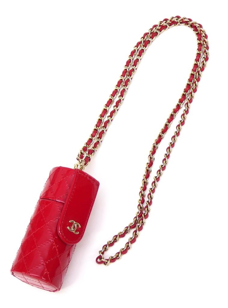 楽天市場】シャネル CHANEL リップケース チェーンショルダー 赤