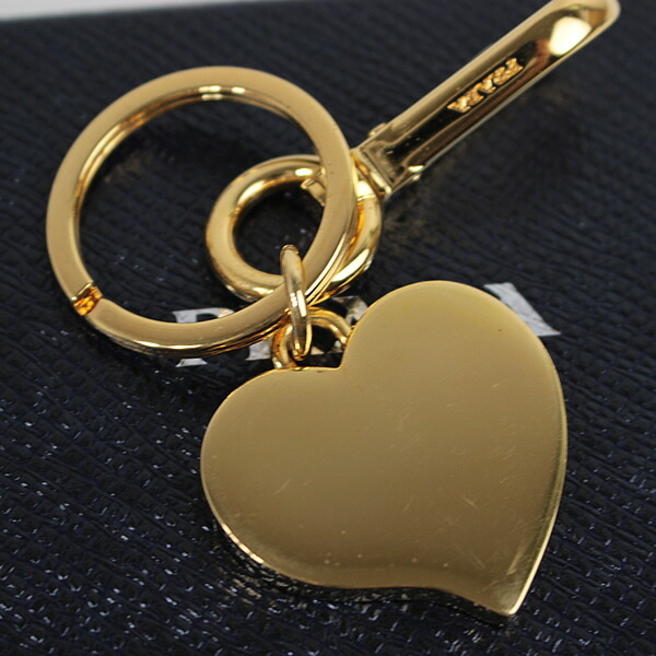 楽天市場】プラダ キーホルダー キーリング ハート ゴールド×ブラック