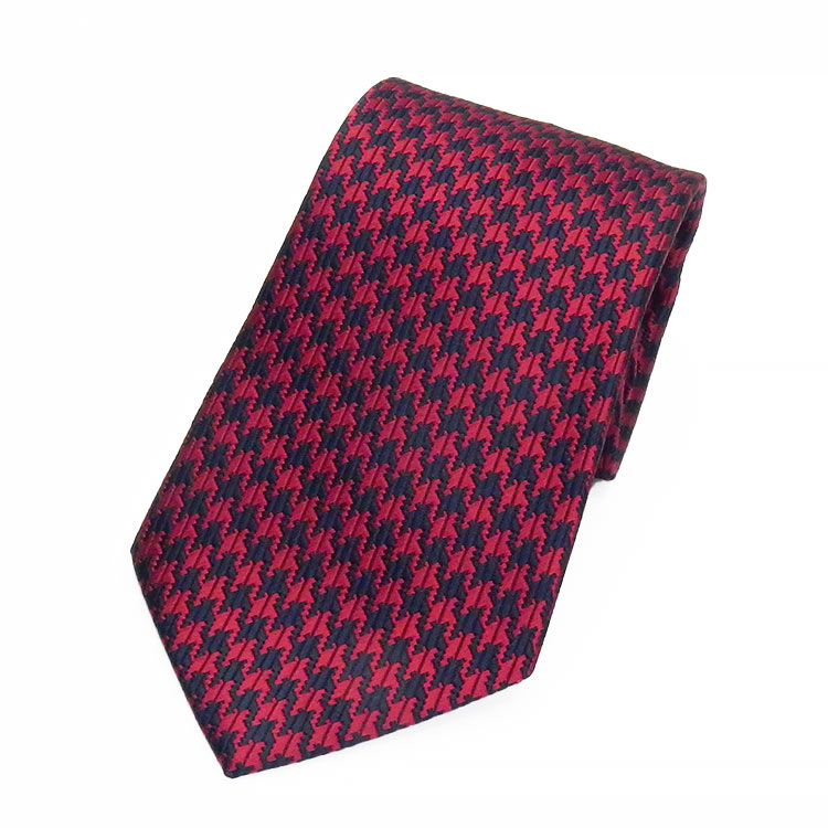 楽天市場】京都西陣織 ネクタイ シルク100％ 赤×濃紺/千鳥格子 メール