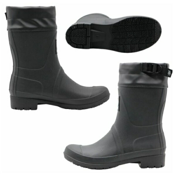 楽天市場】モズ レインブーツ レディース 長靴 雨靴 ロング 黒