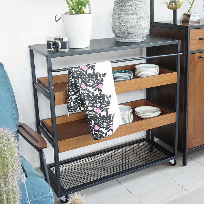 楽天市場】ワゴン 収納ラック カート キッチン ワゴン 収納家具 ミッド