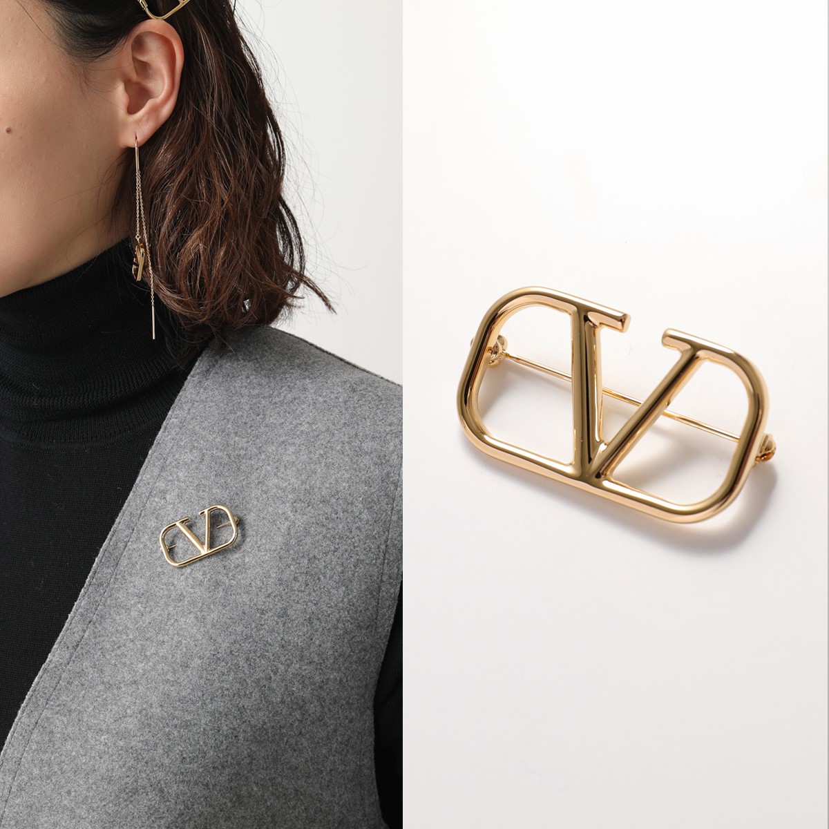 楽天市場】VALENTINO ヴァレンティノ ブローチ 3W2J0E82MET レディース