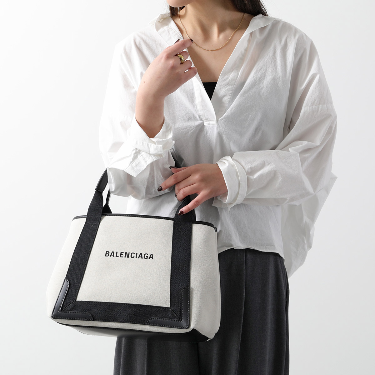 楽天市場】BALENCIAGA バレンシアガ トートバッグ NAVY CABAS S