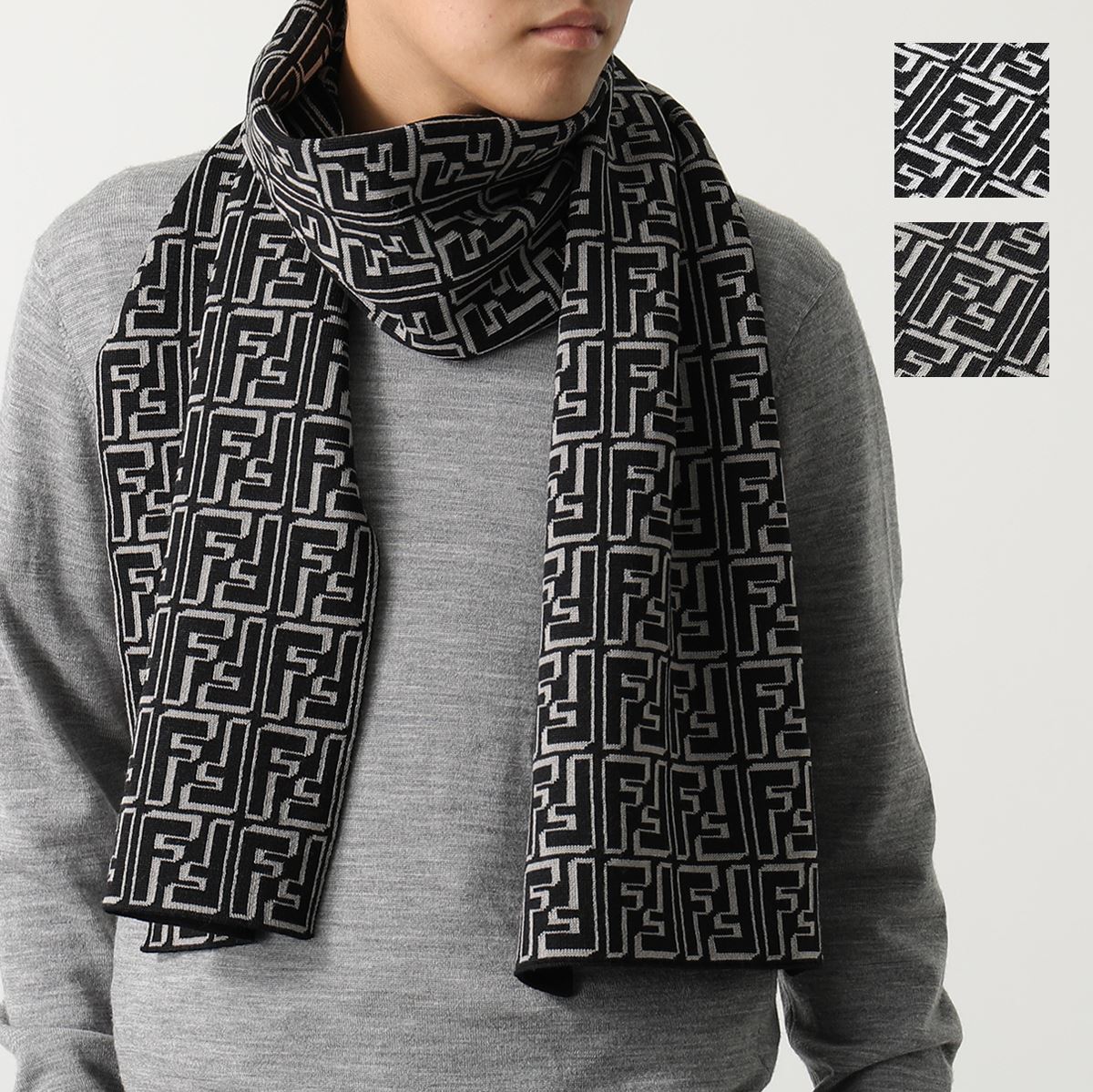 楽天市場】FENDI フェンディ マフラー FXS124 ALGS メンズ ウール FF柄