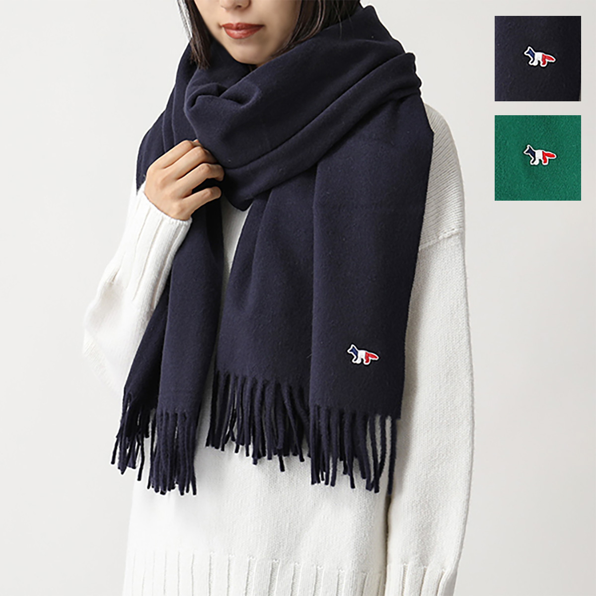 楽天市場】MAISON KITSUNE メゾンキツネ マフラー WOOL SCARF