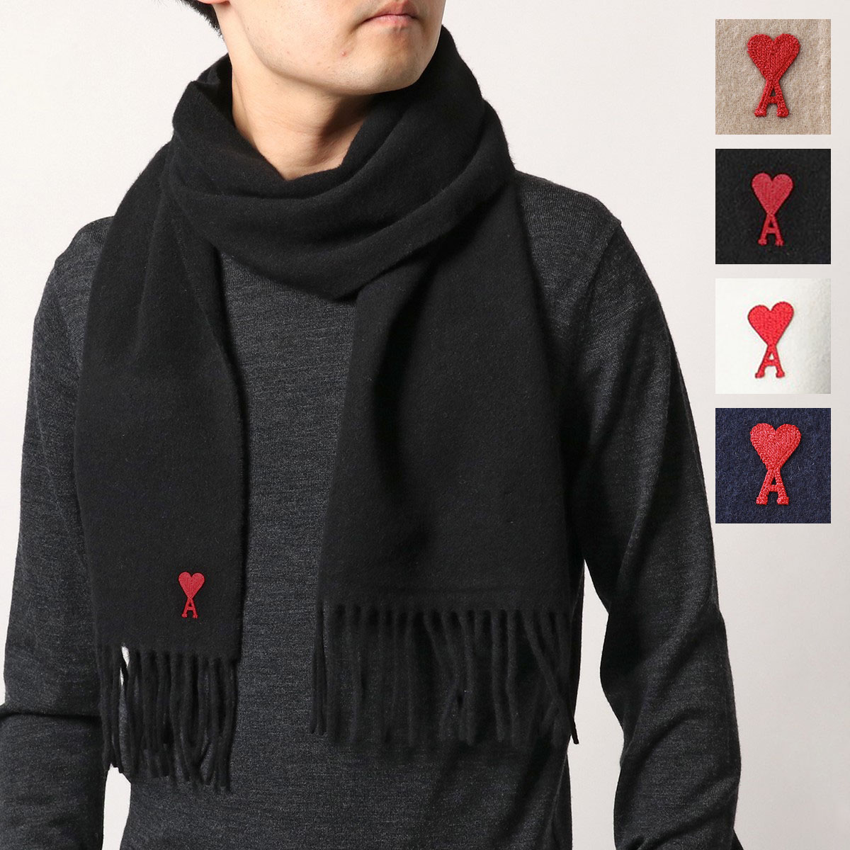 楽天市場】ami paris アミ パリス マフラー USF405.334 メンズ