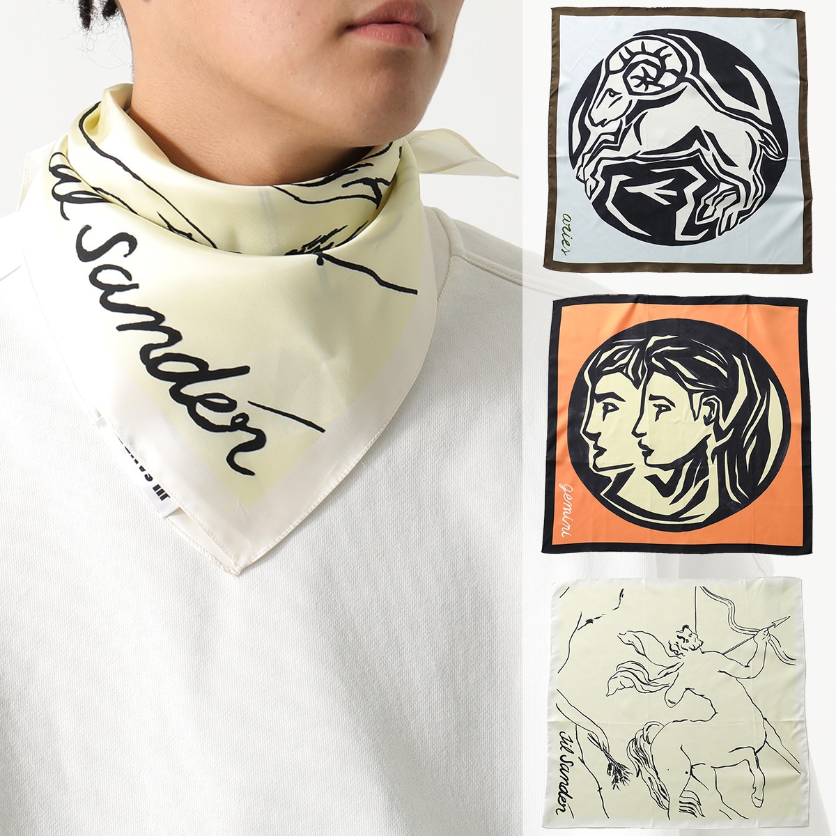 楽天市場】JIL SANDER ジルサンダー スカーフ FOULARD メンズ 60×60