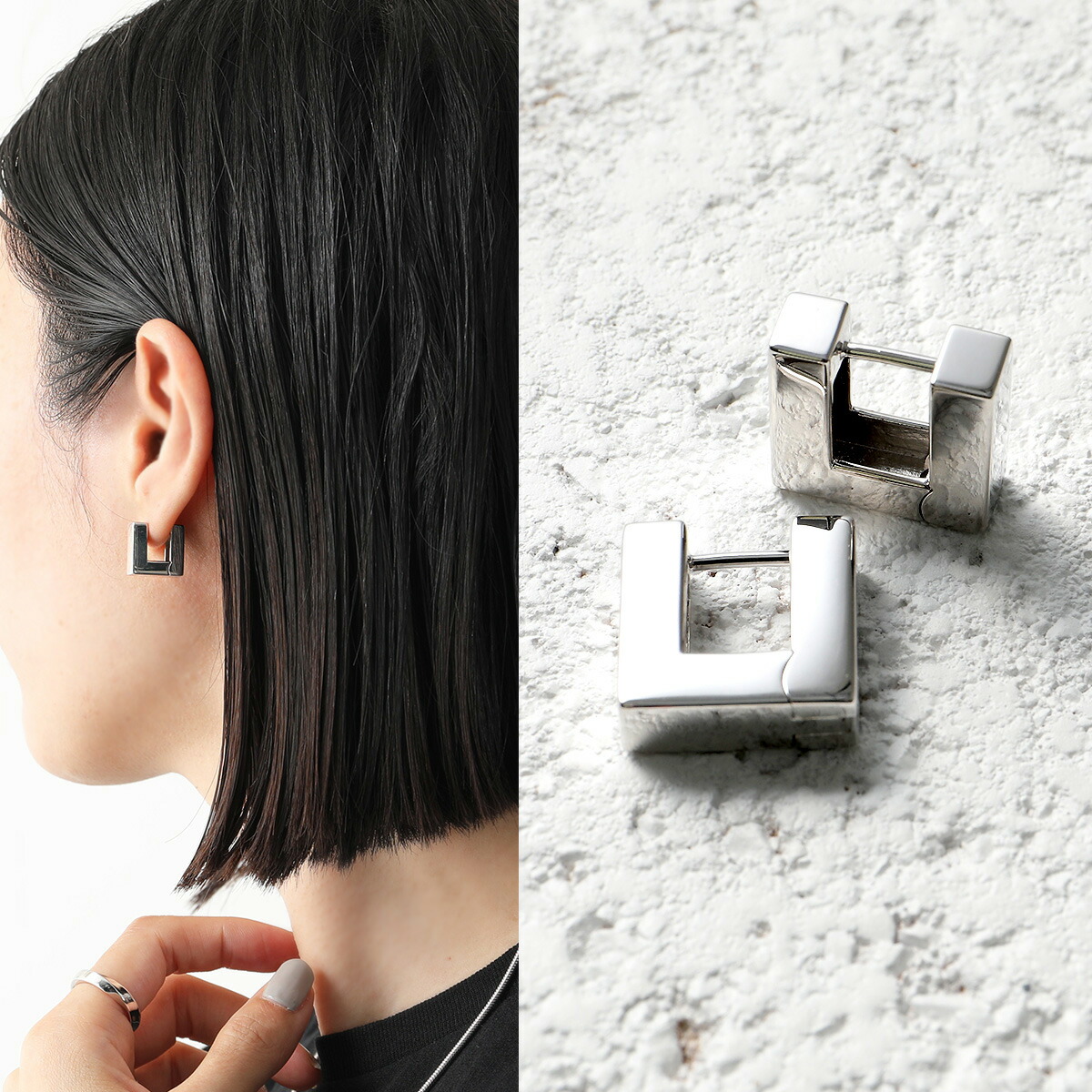 楽天市場】TOMWOOD トムウッド ピアス Square Hoops Small スクエア