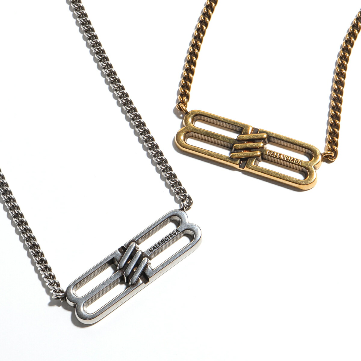 楽天市場】BALENCIAGA バレンシアガ ネックレス BB ICON コイン 696223