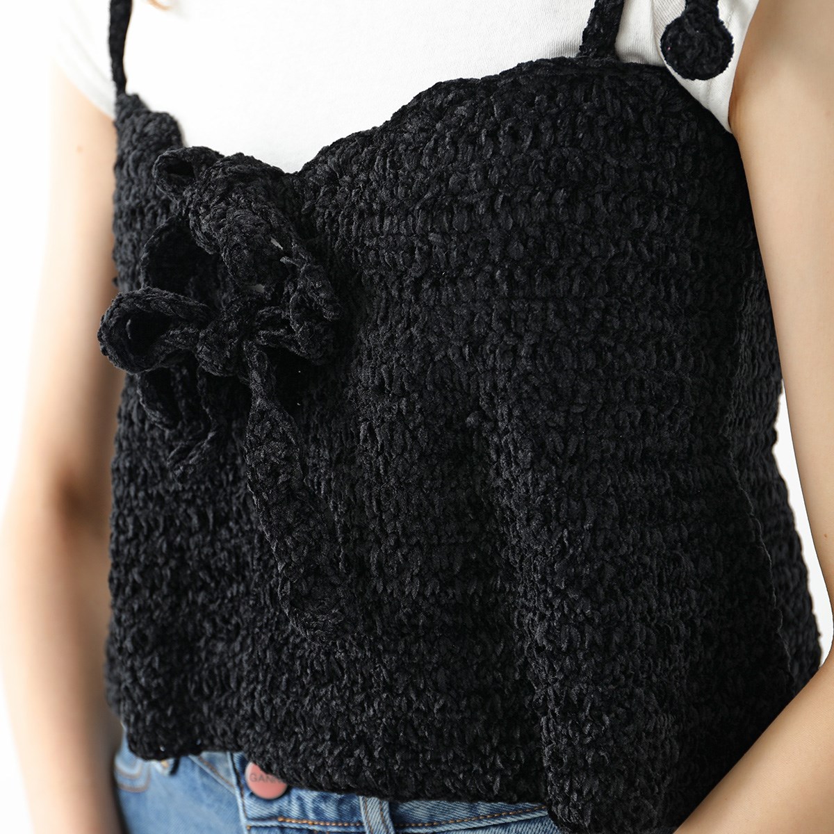 楽天市場】GANNI ガニー ビスチェ Velvet Crochet Bandeau Strap Top