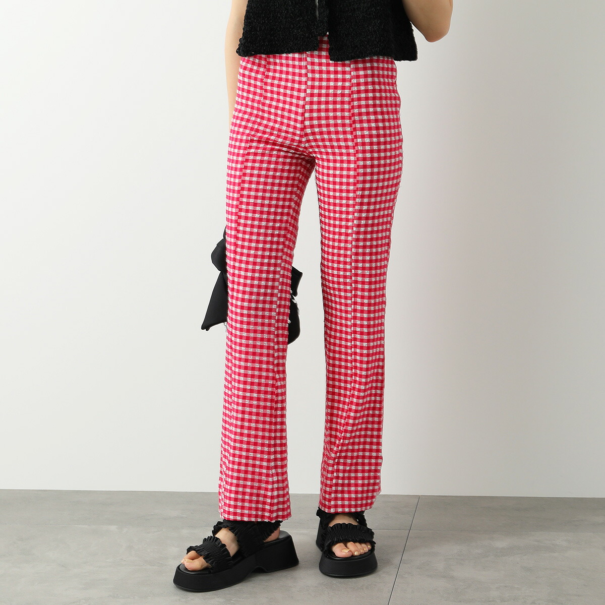 楽天市場】GANNI ガニー フレアパンツ Stretch Seersucker Cropped