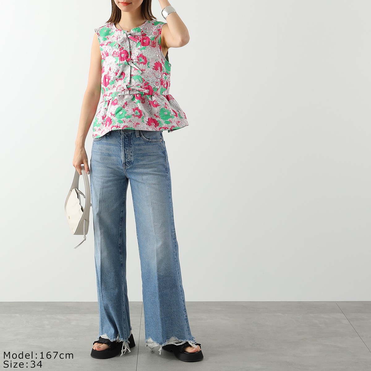 楽天市場】GANNI ガニー ブラウス 3D Jacquard Sleeveless Ribbon