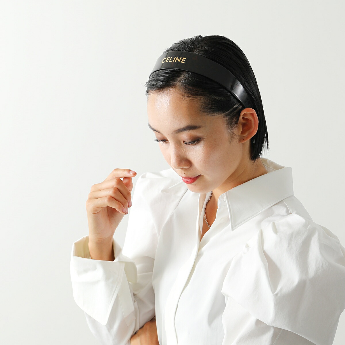 楽天市場】CELINE セリーヌ カチューシャ 46Y376CEA.19AG レディース