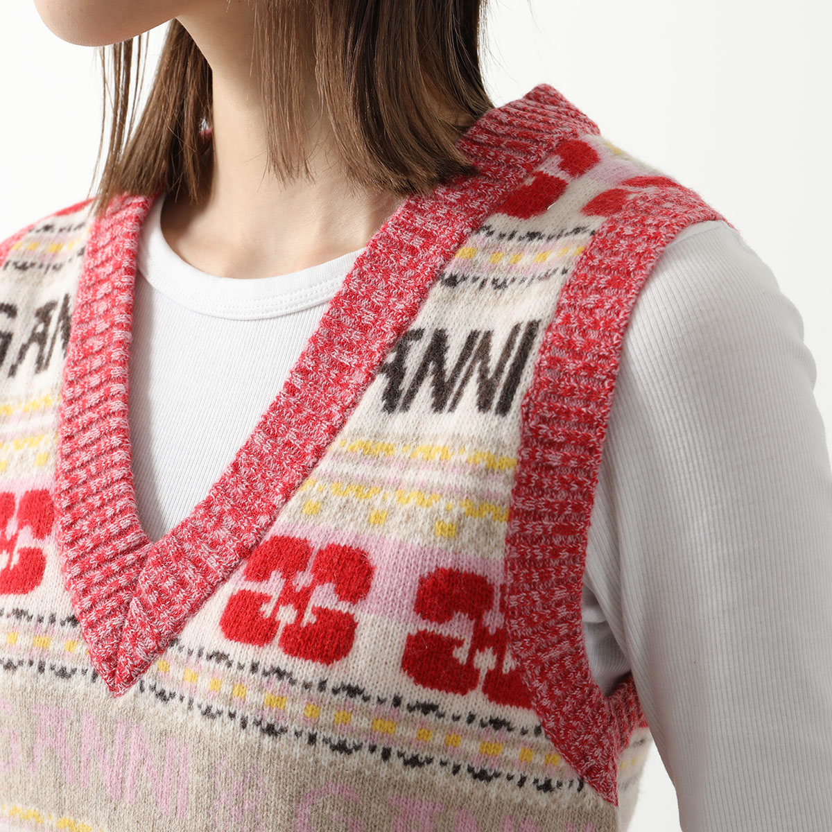 楽天市場】GANNI ガニー ニットベスト Logo Wool Mix Vest K1902 K1972