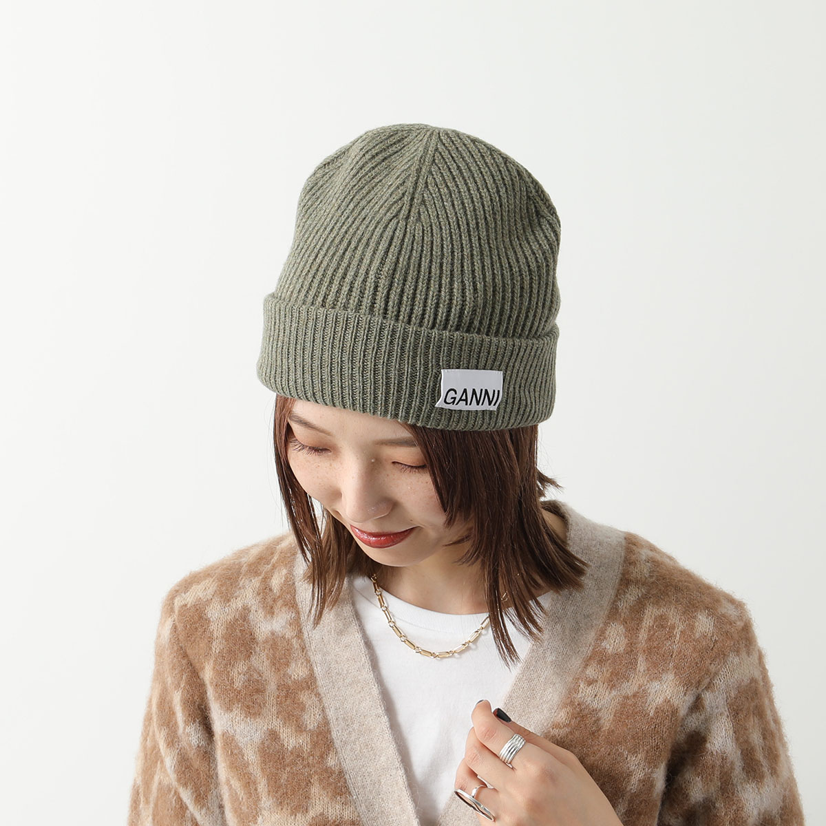 楽天市場】GANNI ガニー ニット帽 Light Structured Rib Knit Beanie