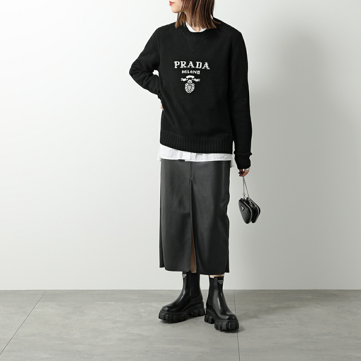 楽天市場】PRADA プラダ サイドゴアブーツ モノリス 1T256N B4L