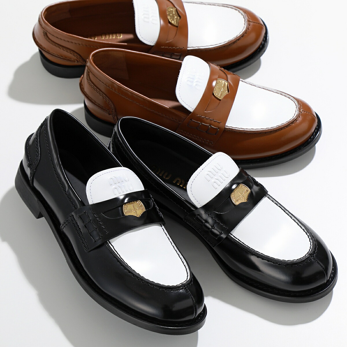 楽天市場】MIUMIU ミュウミュウ ペニーローファー 5D773D AZE