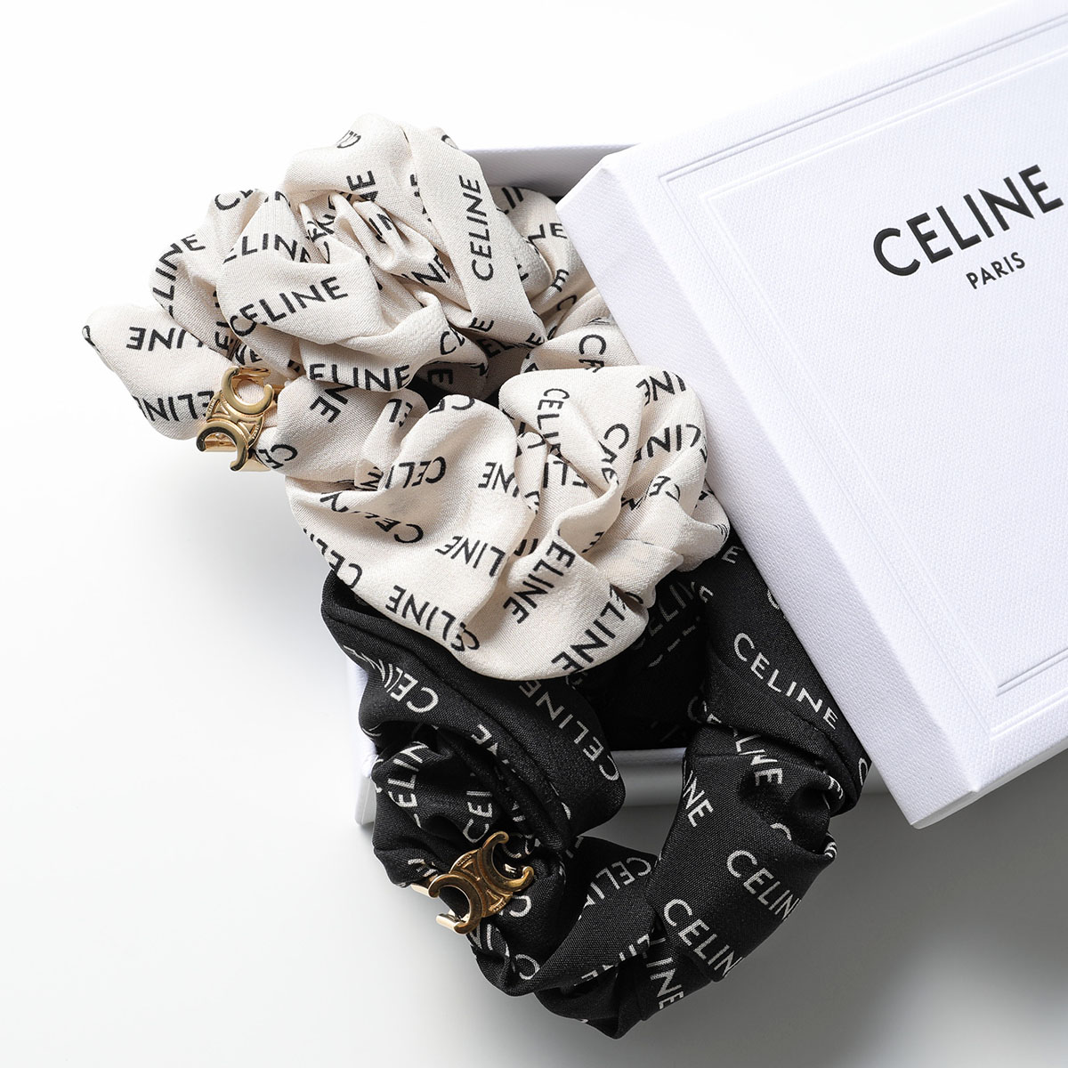 楽天市場】CELINE セリーヌ シュシュ Rayure レイユール 46Y352SIB