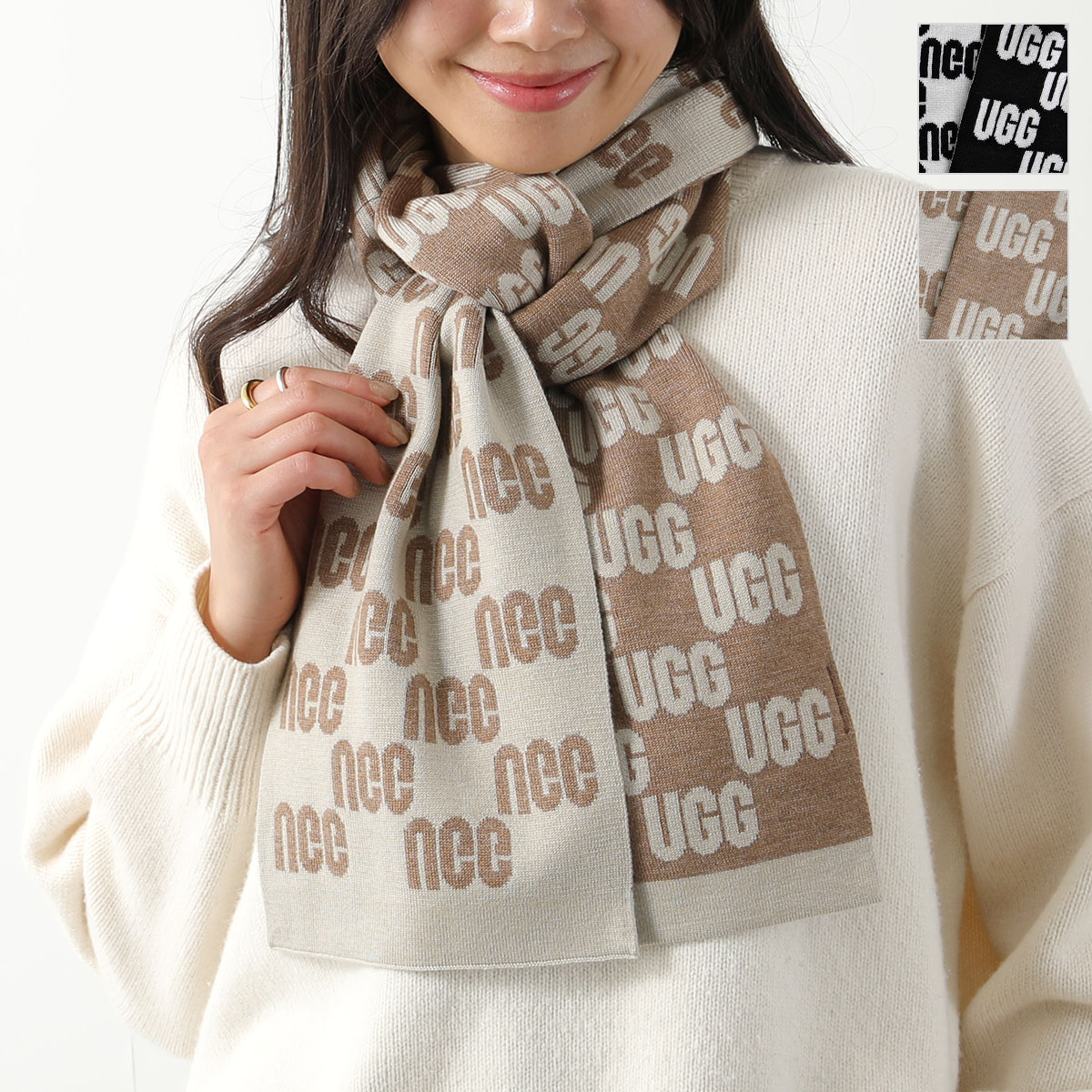 楽天市場】UGG アグ マフラー W CHECKED GRAPHIC LOGO SCARF 22665