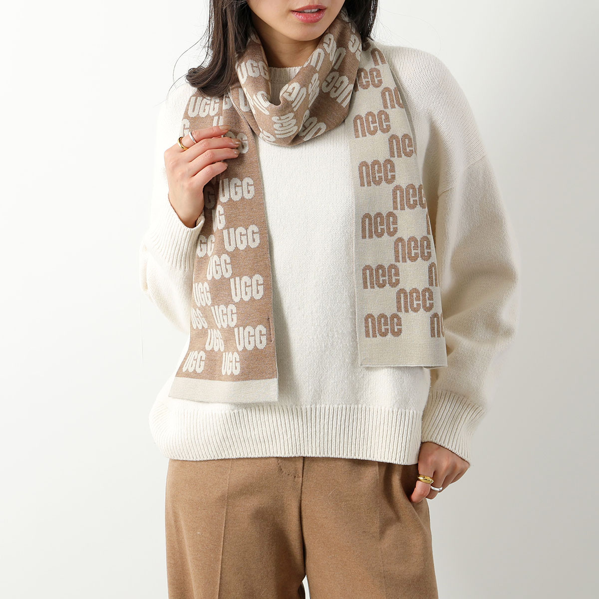 楽天市場】UGG アグ マフラー W CHECKED GRAPHIC LOGO SCARF 22665