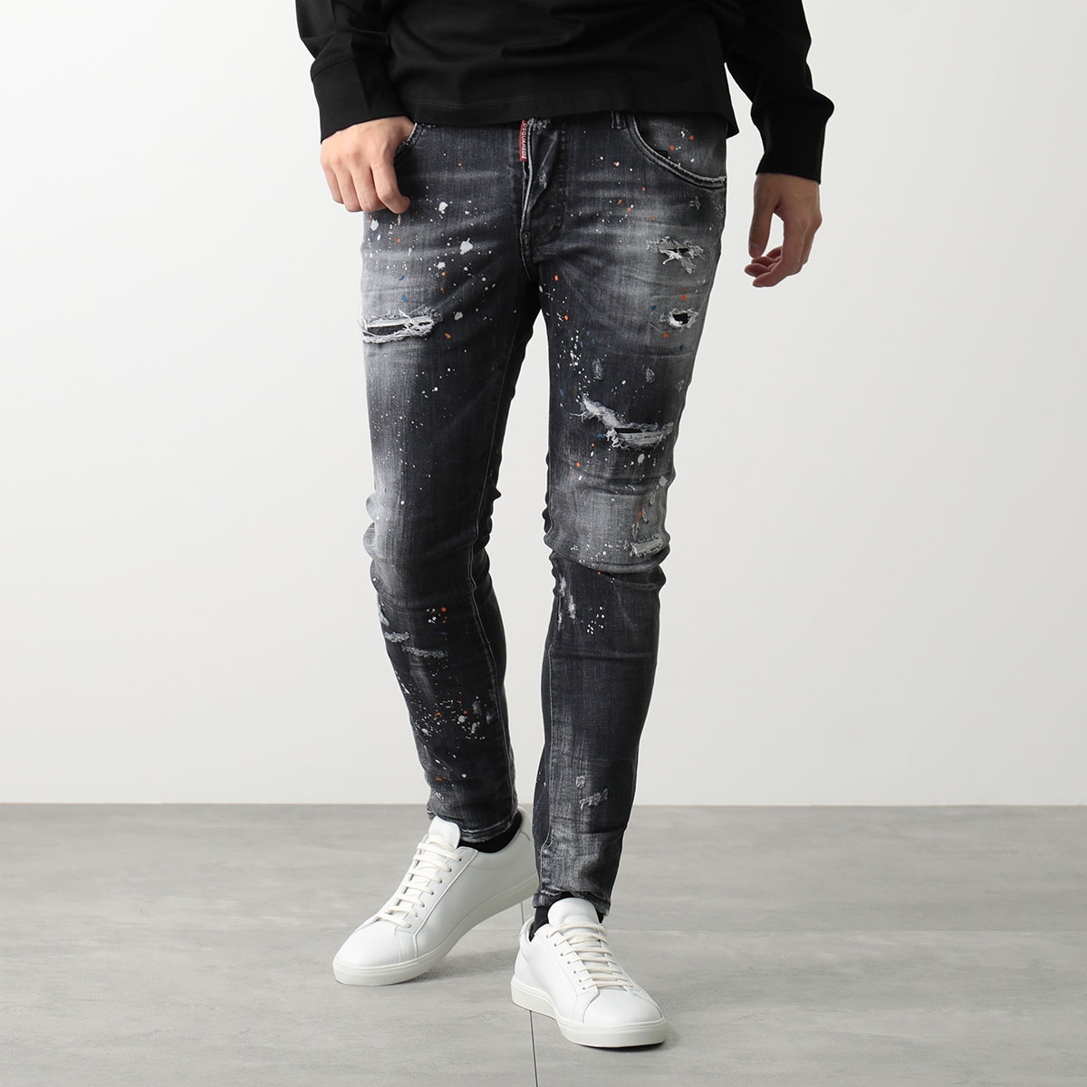 楽天市場】DSQUARED2 ディースクエアード ジーンズ BLACK ORANGE SPOTS