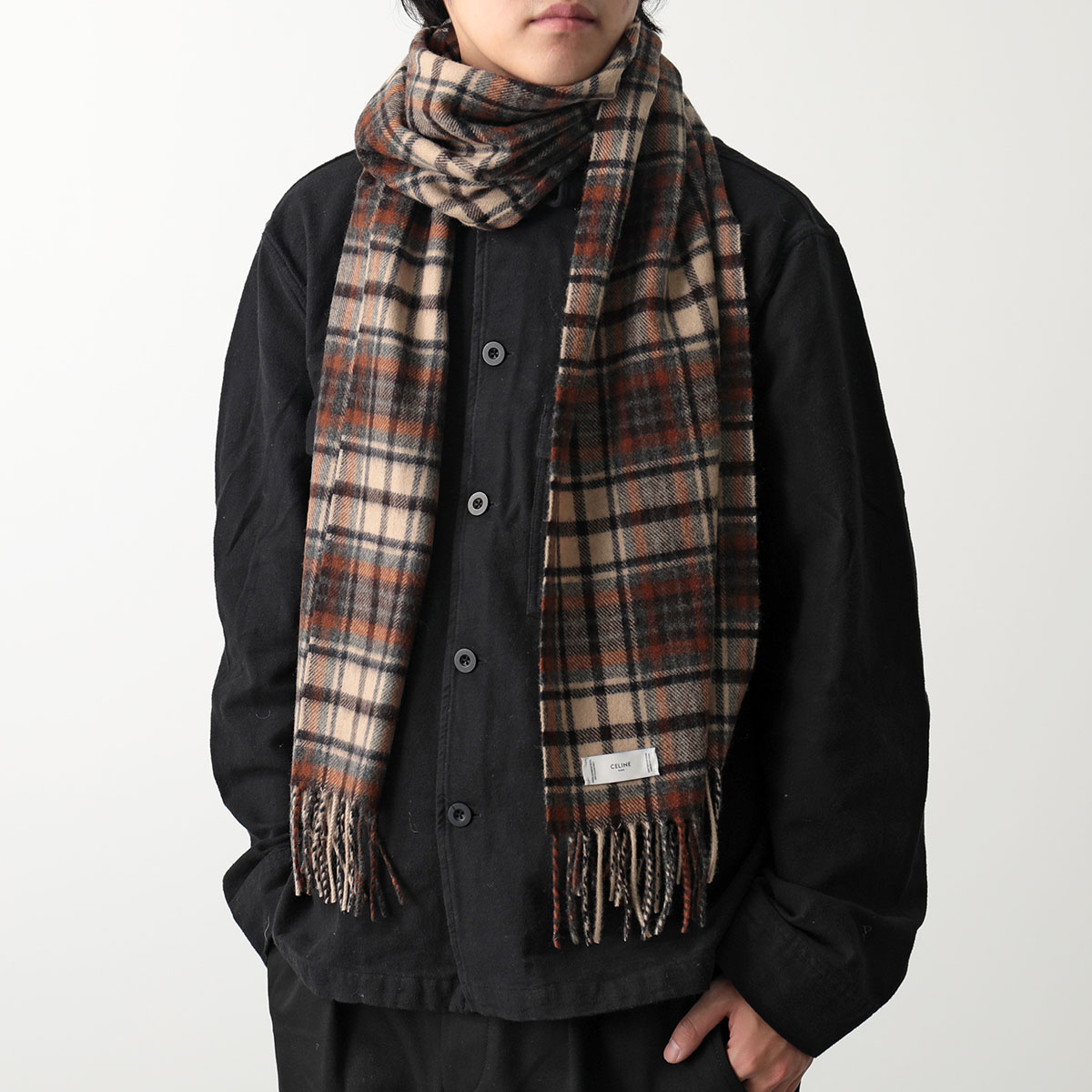 楽天市場】CELINE セリーヌ マフラー 2AWU4731W.19DO メンズ タータン