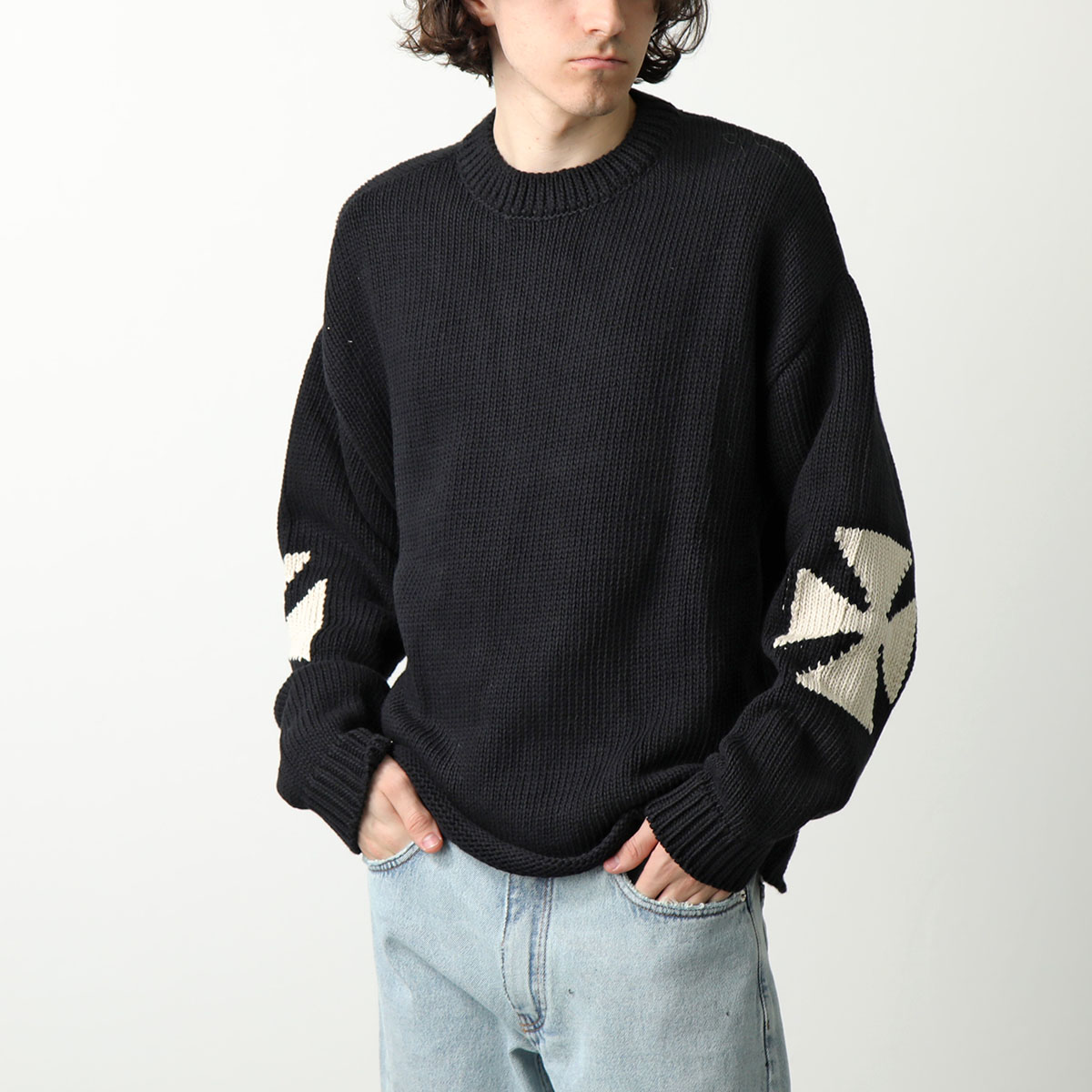 casper】アスクユアセルフ BRUSHED CROSS KNIT ASKYURSELF / BRUSHED