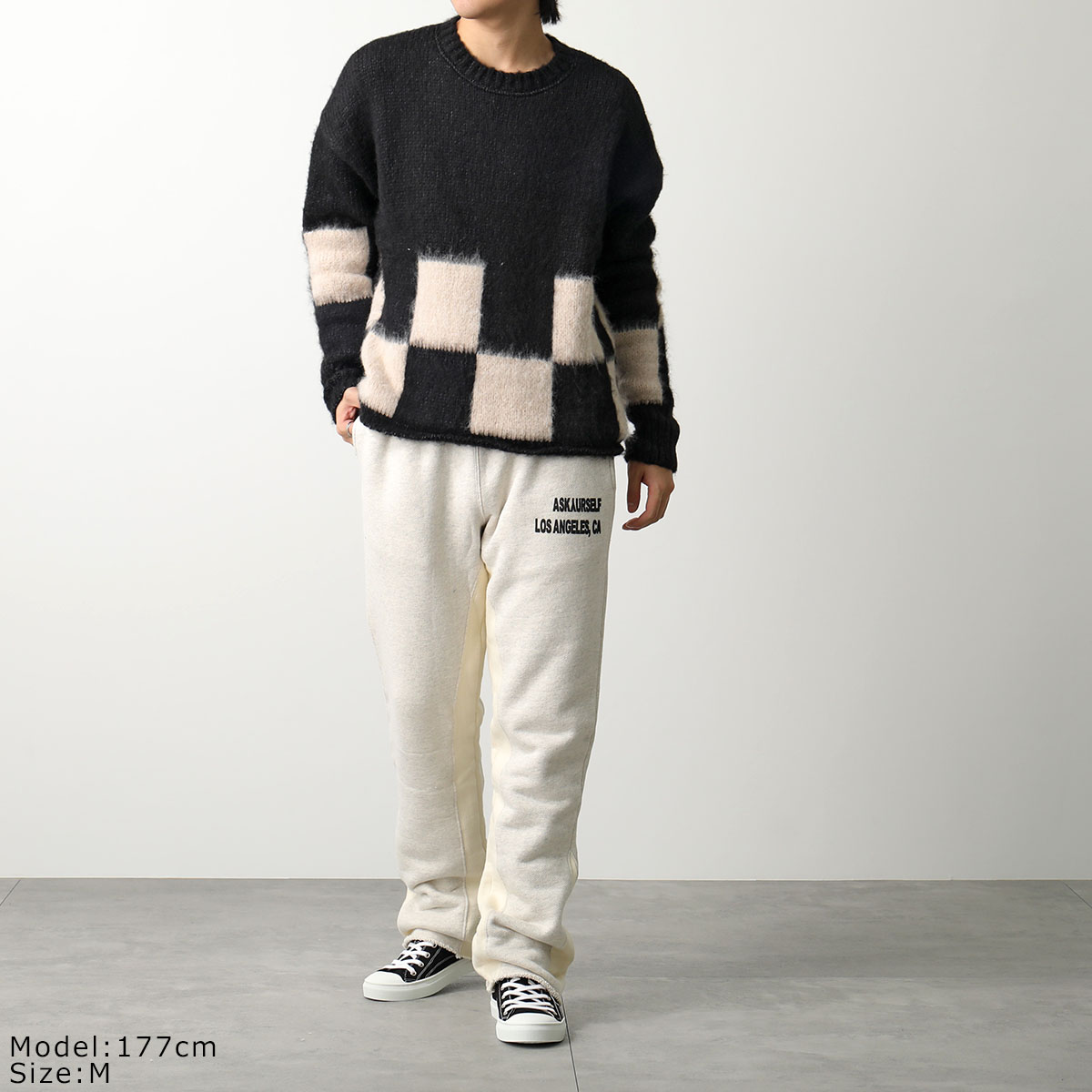 楽天市場】ASKYURSELF アスクユアセルフ ニット BRUSHED CHECKERED