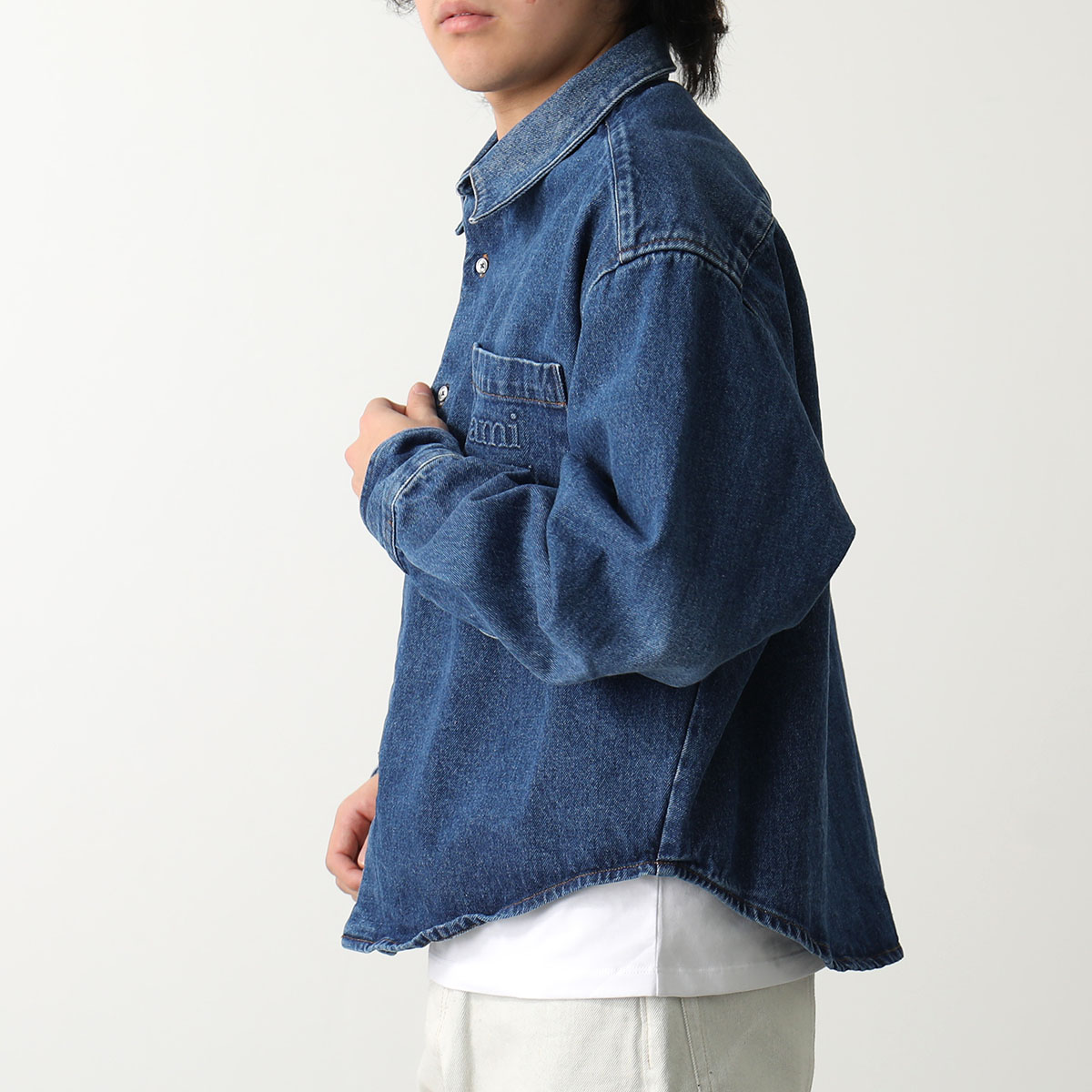 楽天市場】ami paris アミパリス デニム シャツ HSH136.DE0025 メンズ