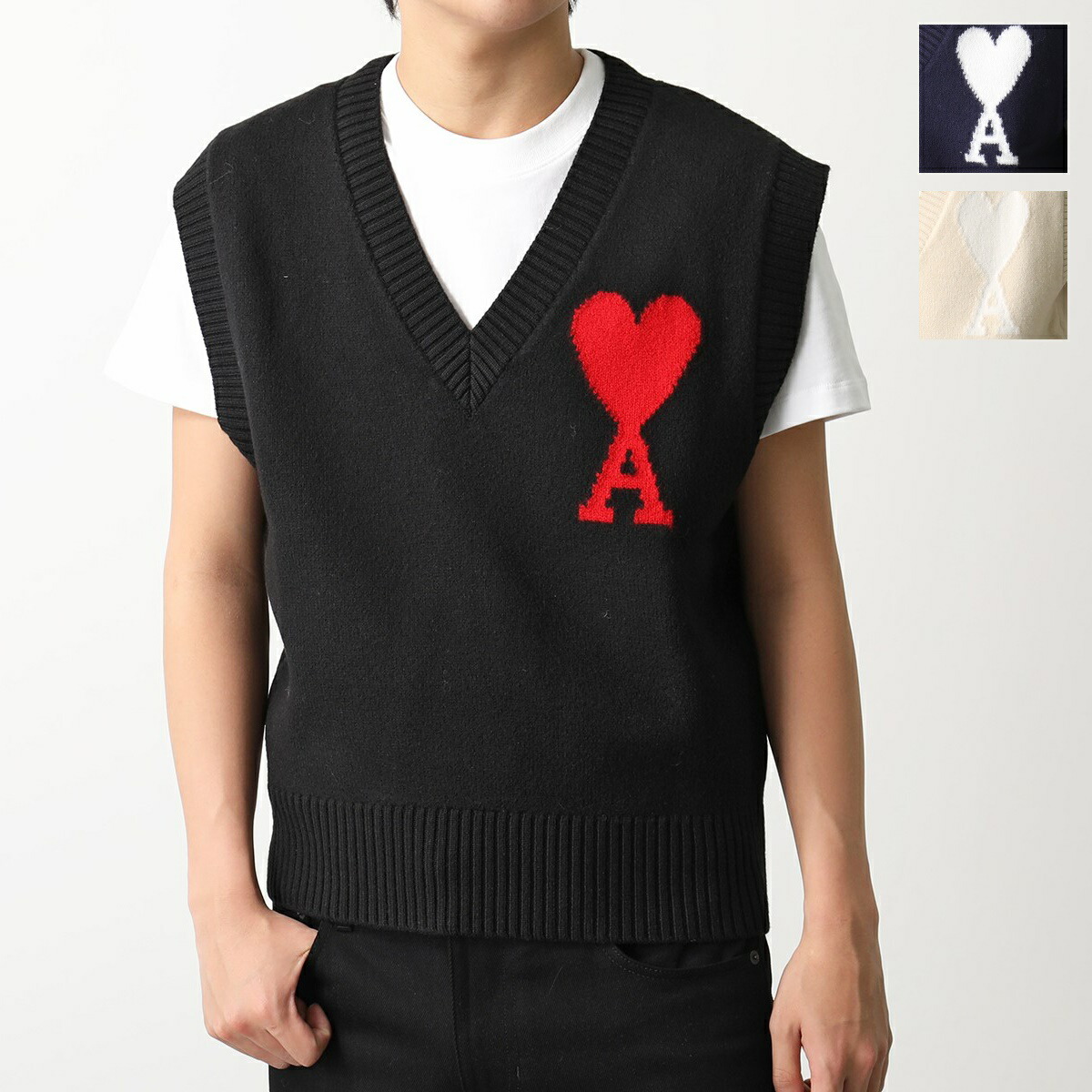 楽天市場】ami paris アミパリス ベスト UKS702.018 メンズ ジレ V