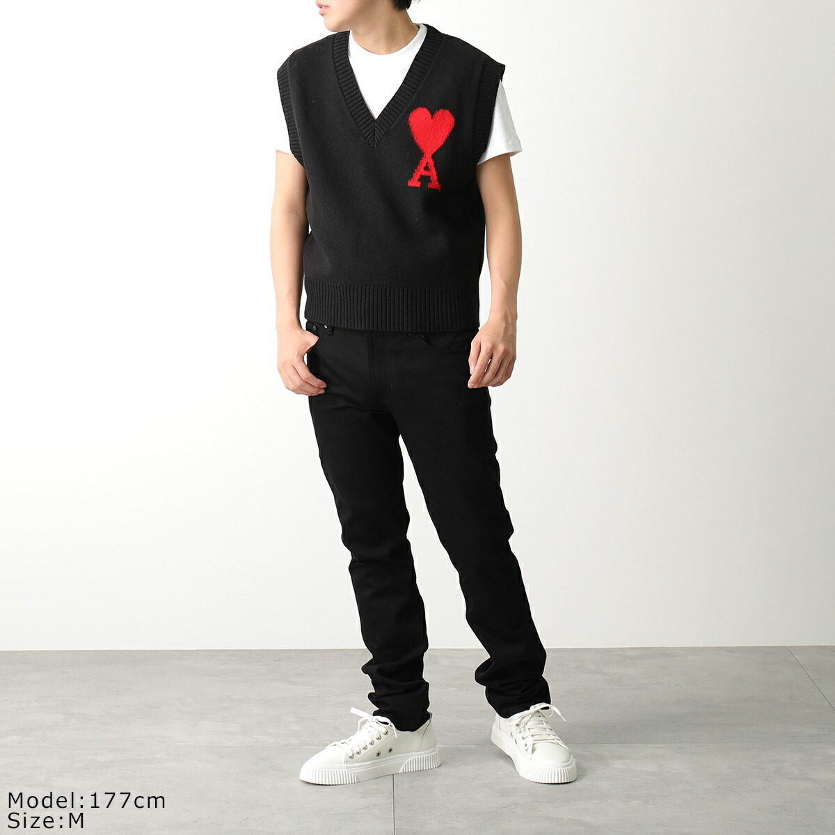 楽天市場】ami paris アミパリス ベスト UKS702.018 メンズ ジレ V