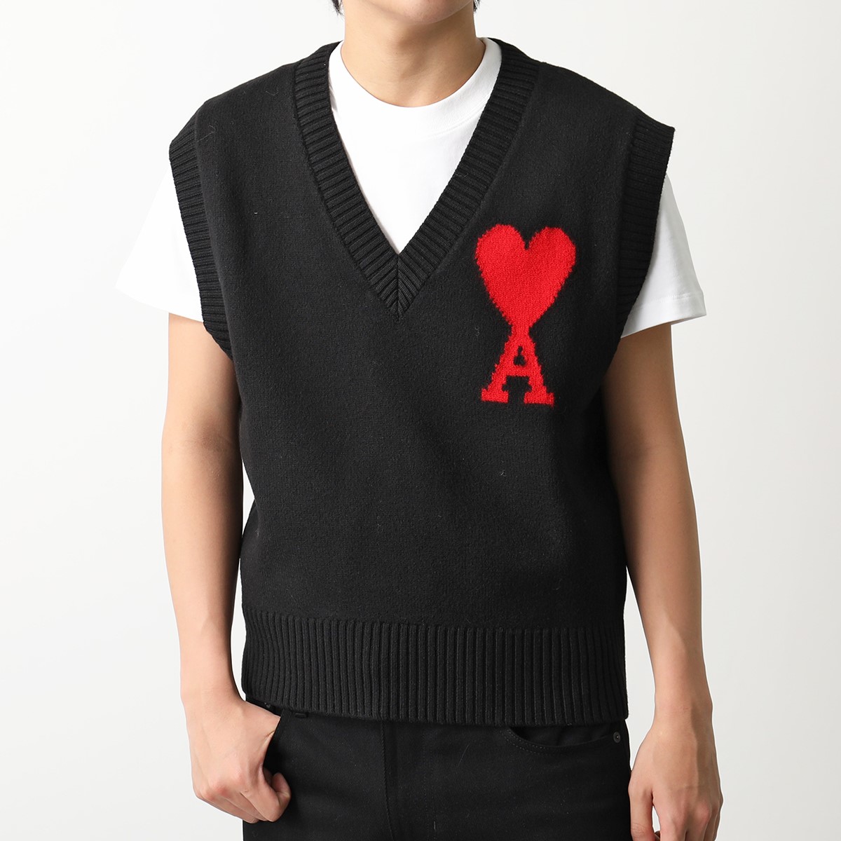 楽天市場】ami paris アミパリス ベスト UKS702.018 メンズ ジレ V