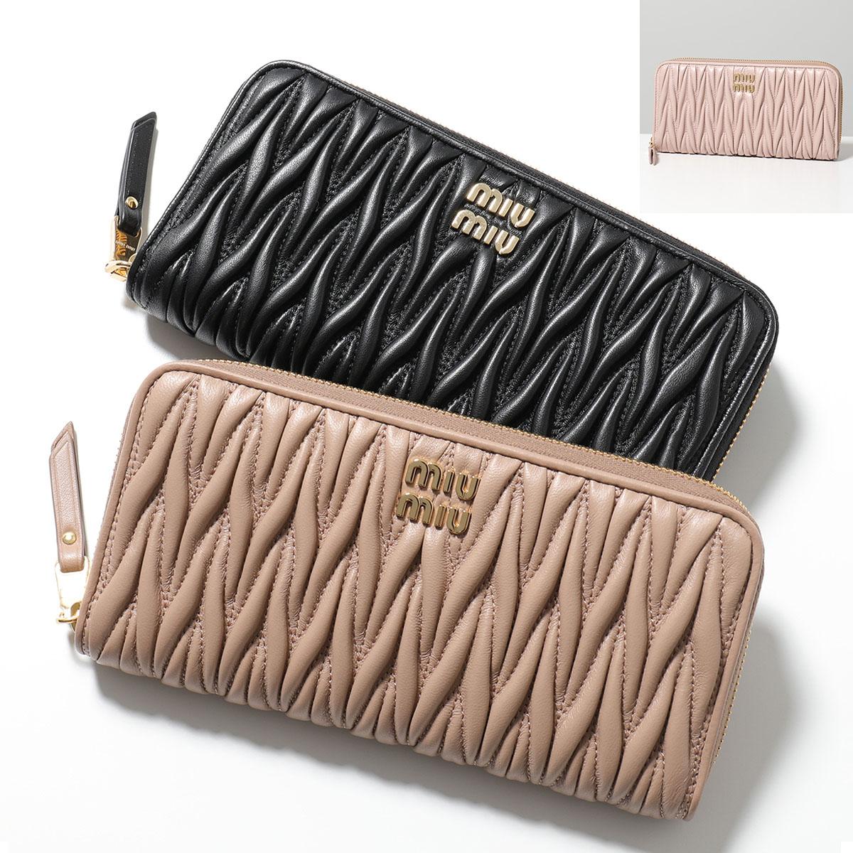 楽天市場】MIUMIU ミュウミュウ 長財布 MATELASSE マテラッセ 5ML506