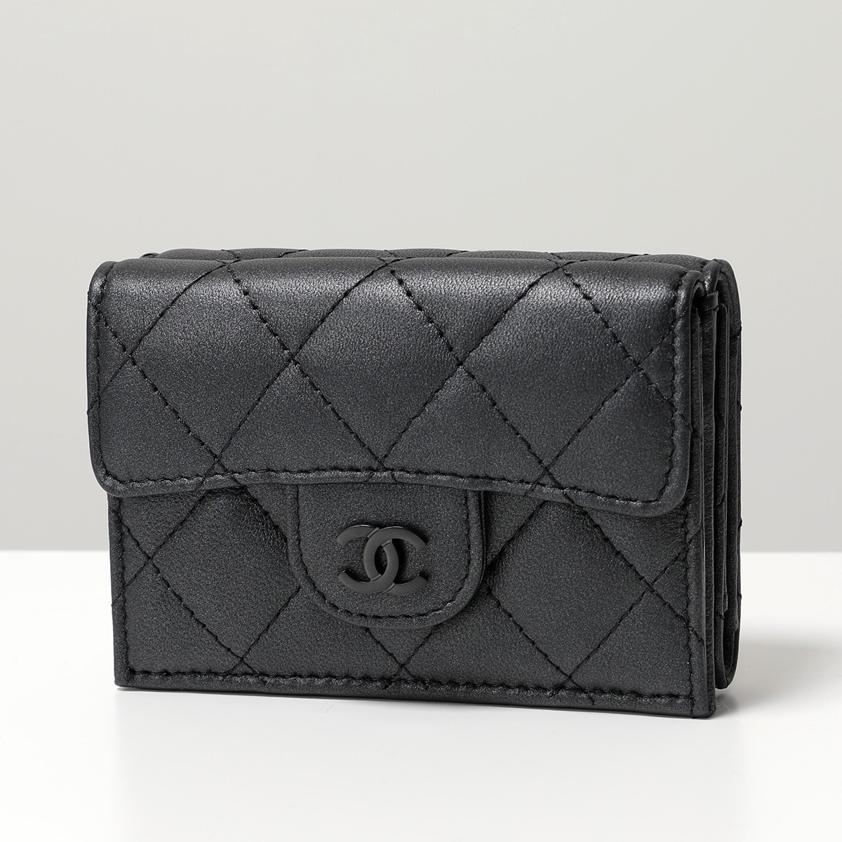楽天市場】CHANEL シャネル 三つ折り財布 SO BLACK ソーブラック