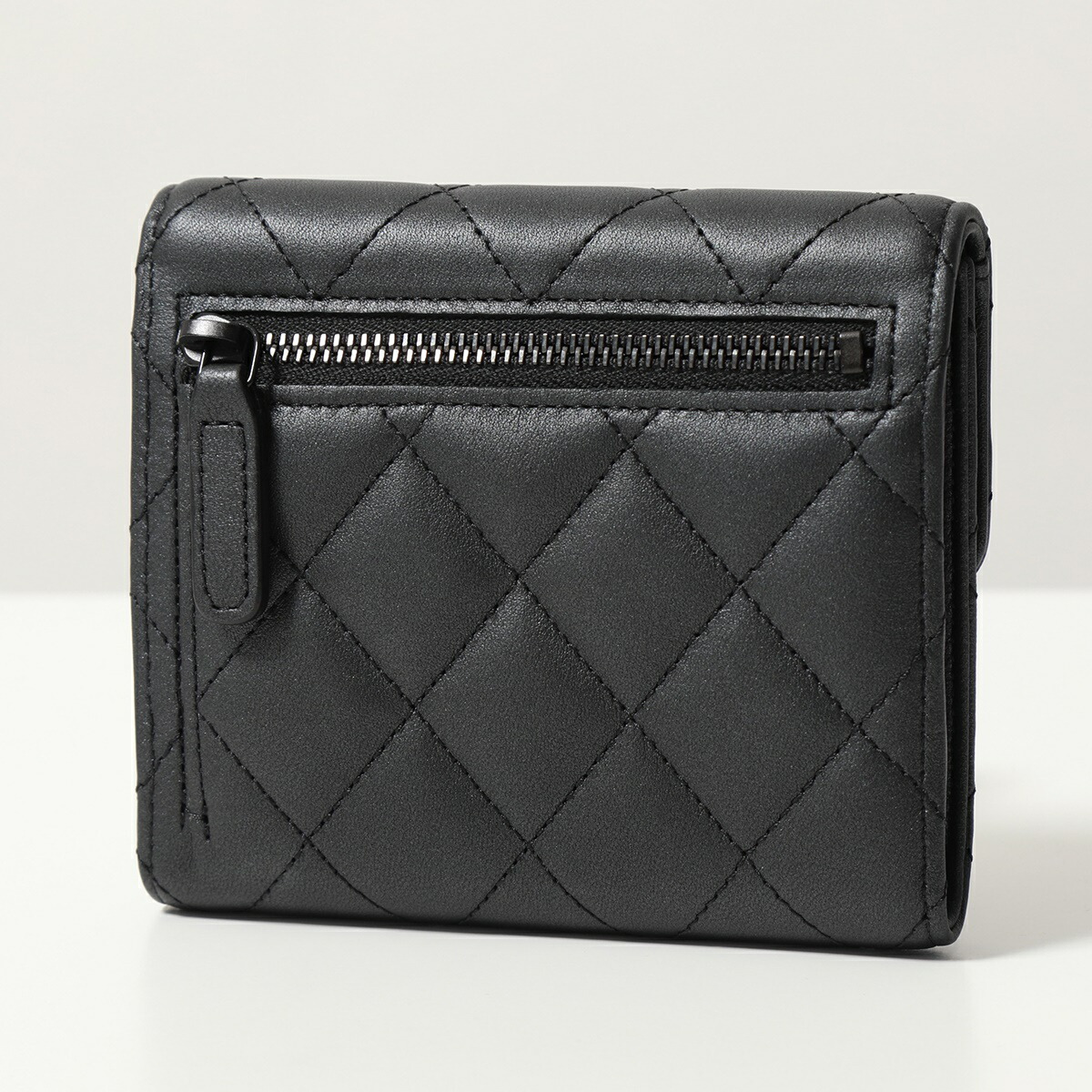 楽天市場】CHANEL シャネル 二つ折り財布 SO BLACK ソーブラック