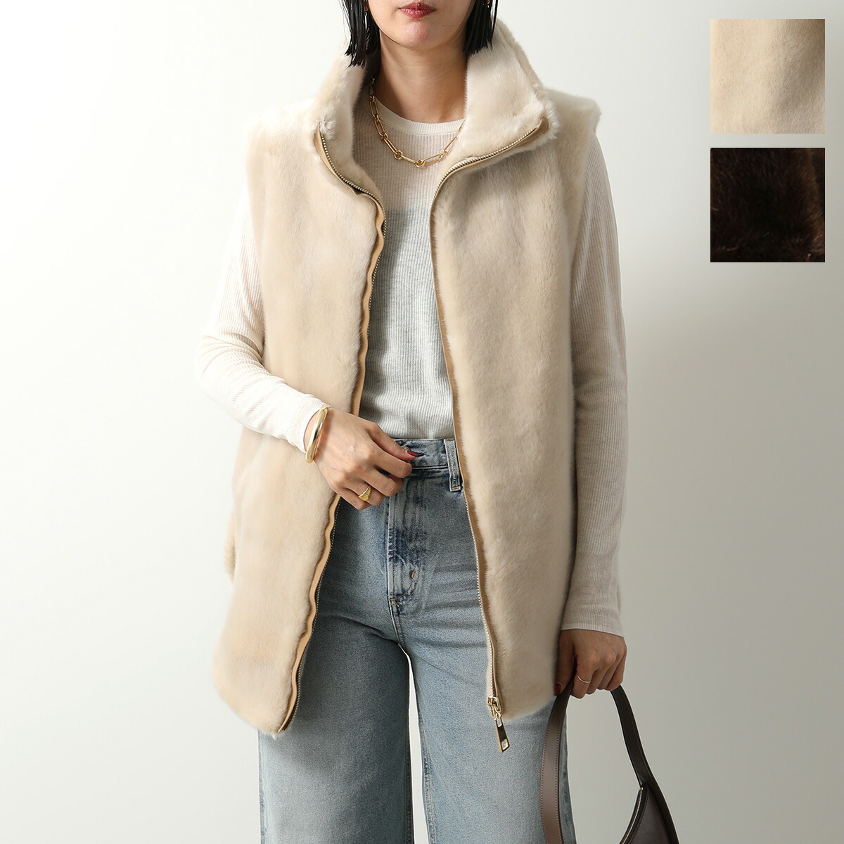 楽天市場】a point etc アポワンウテセ ファーベスト GILET TARA タラ