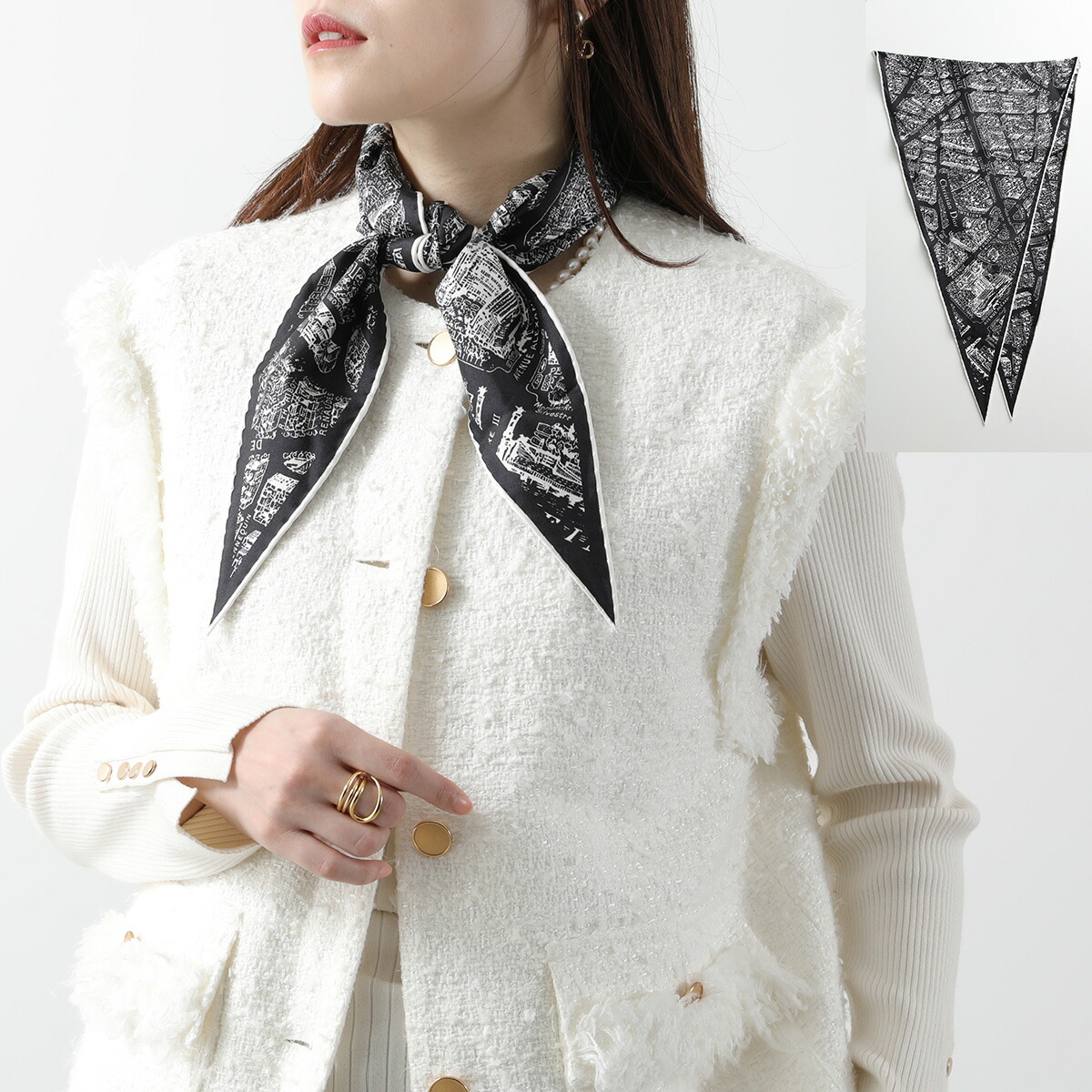 楽天市場】Dior ディオール スカーフ 32PAR101I600 レディース シルク