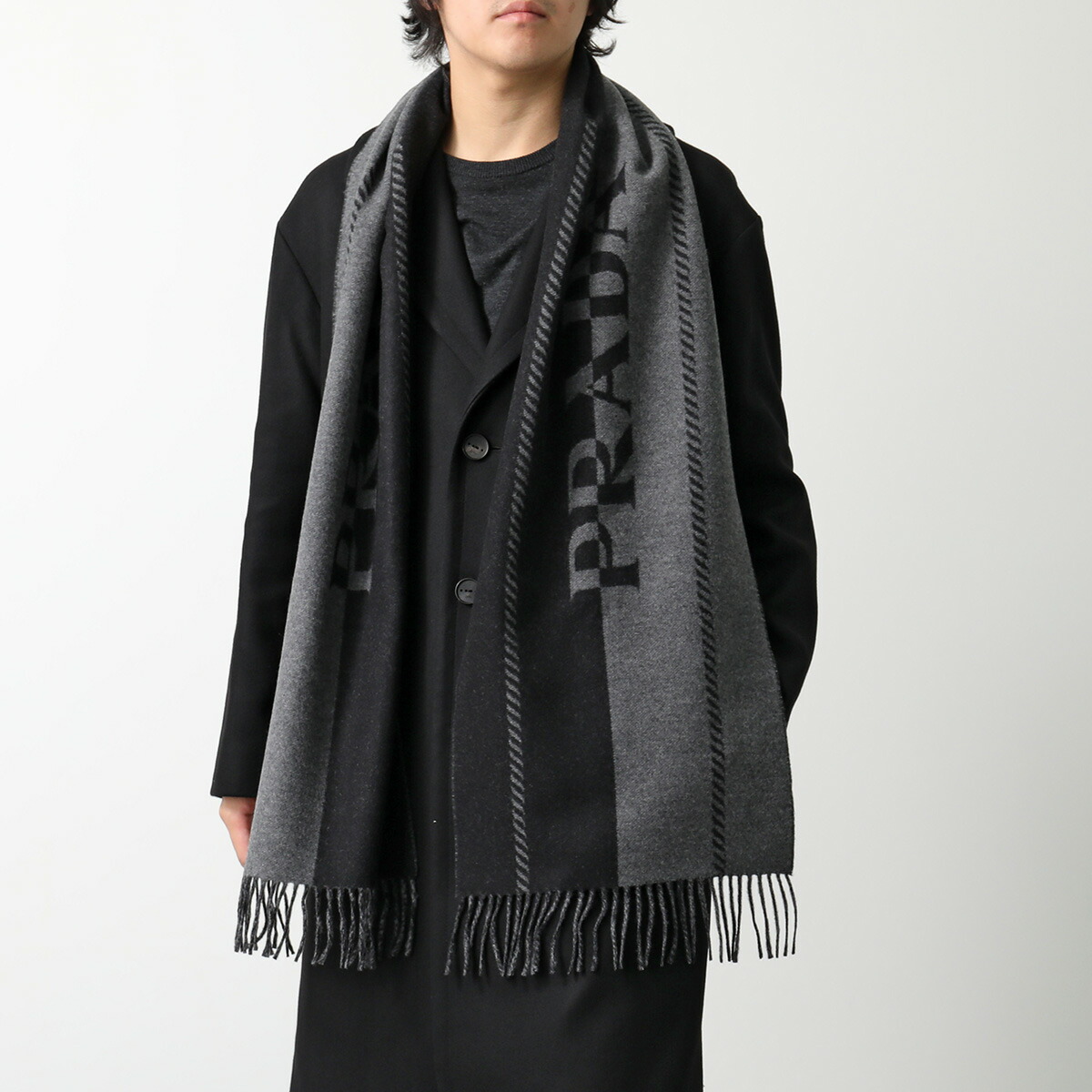 楽天市場】PRADA プラダ マフラー 2FS057 2FK3 メンズ フリンジ