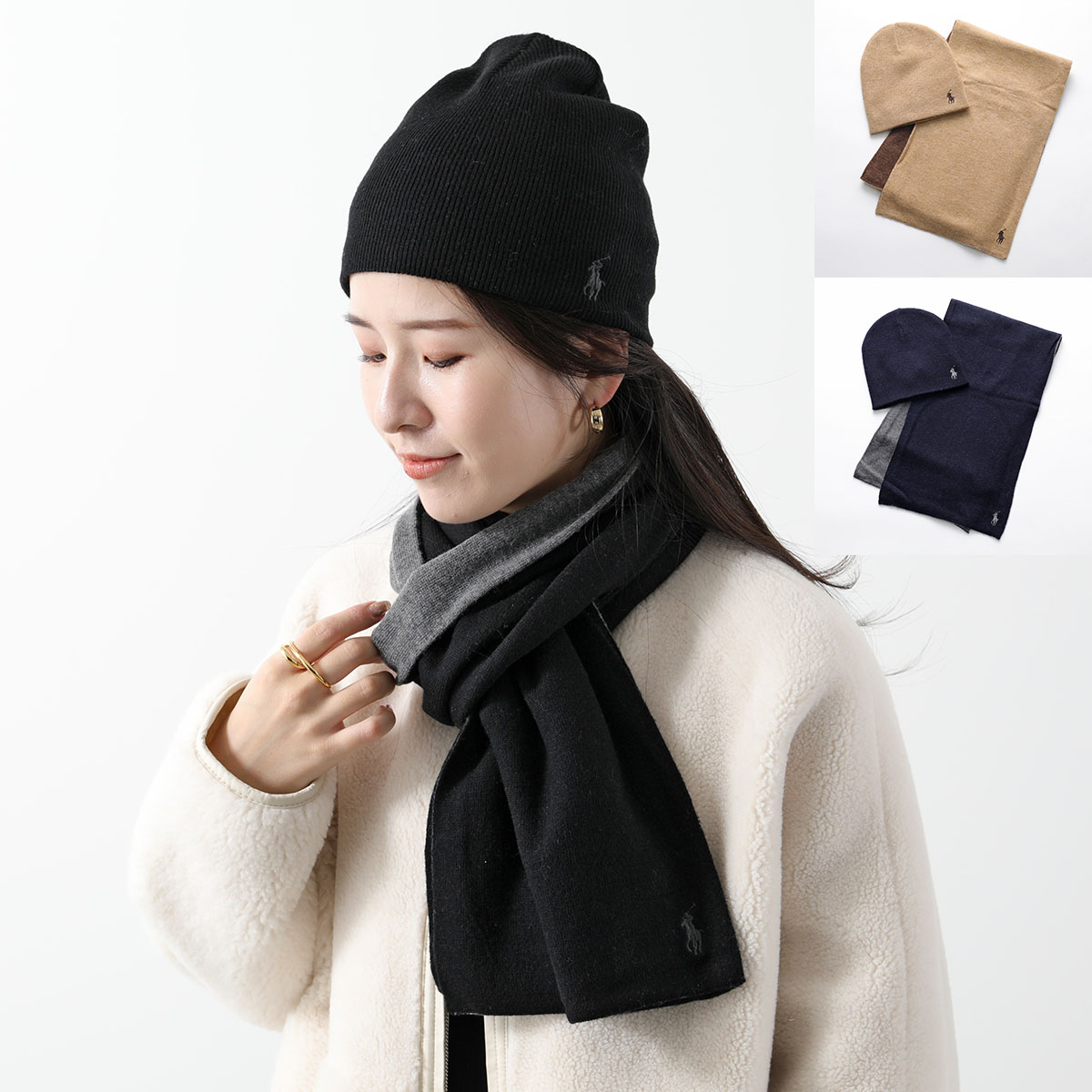 楽天市場】Polo Ralph Lauren ポロラルフローレン マフラー ニット帽