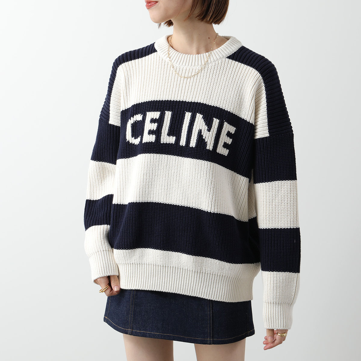 CELINE セリーヌ オーバーサイズ ポケットニットチュニックカットソー