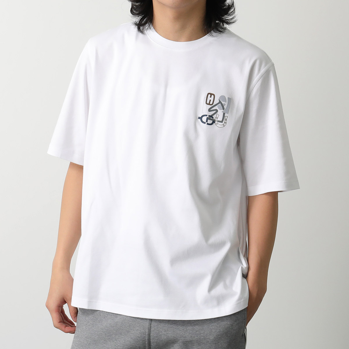 楽天市場】HERMES エルメス Tシャツ H557930HA メンズ Hパズル クルー