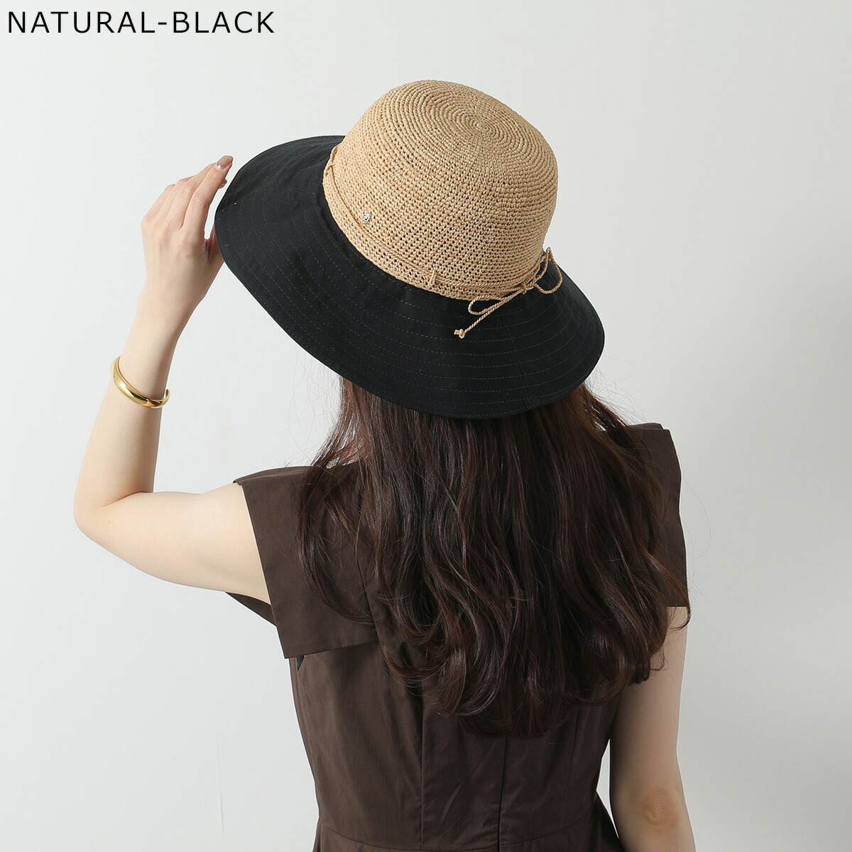 HELEN KAMINSKI 麦わら帽子 専用袋付き HELEN KAMINSKI ブラック