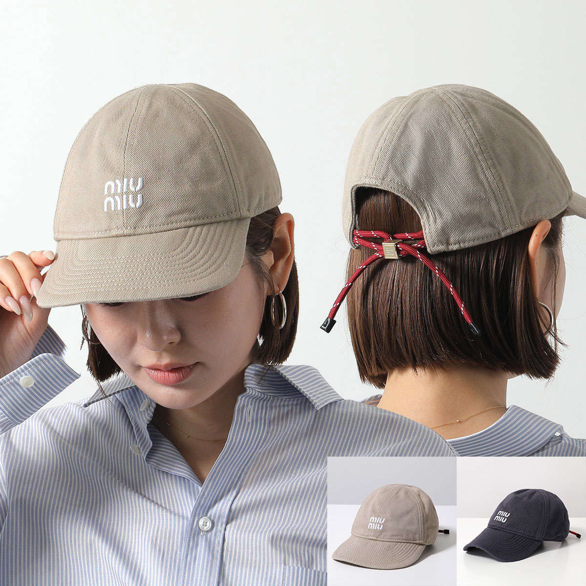 楽天市場】MIUMIUミュウミュウ ベースボールキャップ 5HC369 2CR1